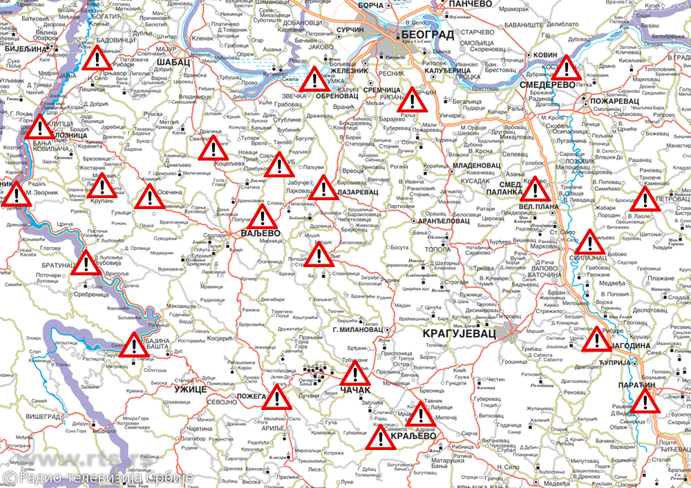 mapa srbije poplave KATASTROFA IZ HELIKOPTERA: Ovako poplave u Srbiji izgledaju iz  mapa srbije poplave